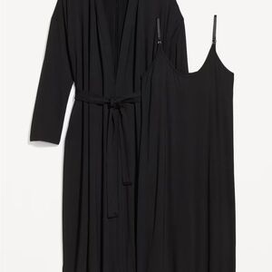 Old Navy Maternity Robe and Nursing Nightgown Set Small Black